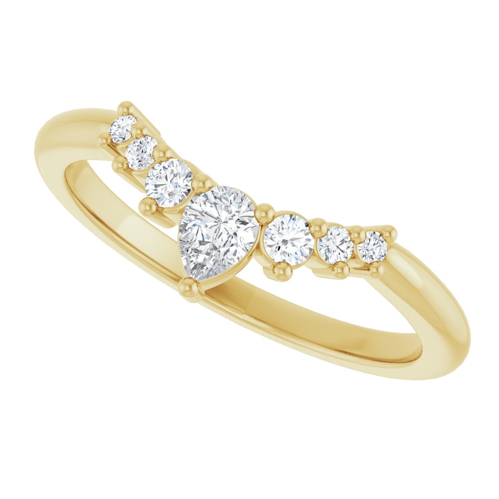 14K Yellow Gold 1/4 CTW Natural Diamond Contour Band