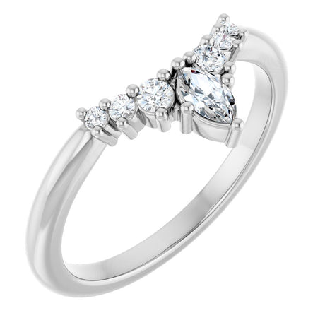 14K White Gold 1/4 CTW Natural Diamond Contour Band