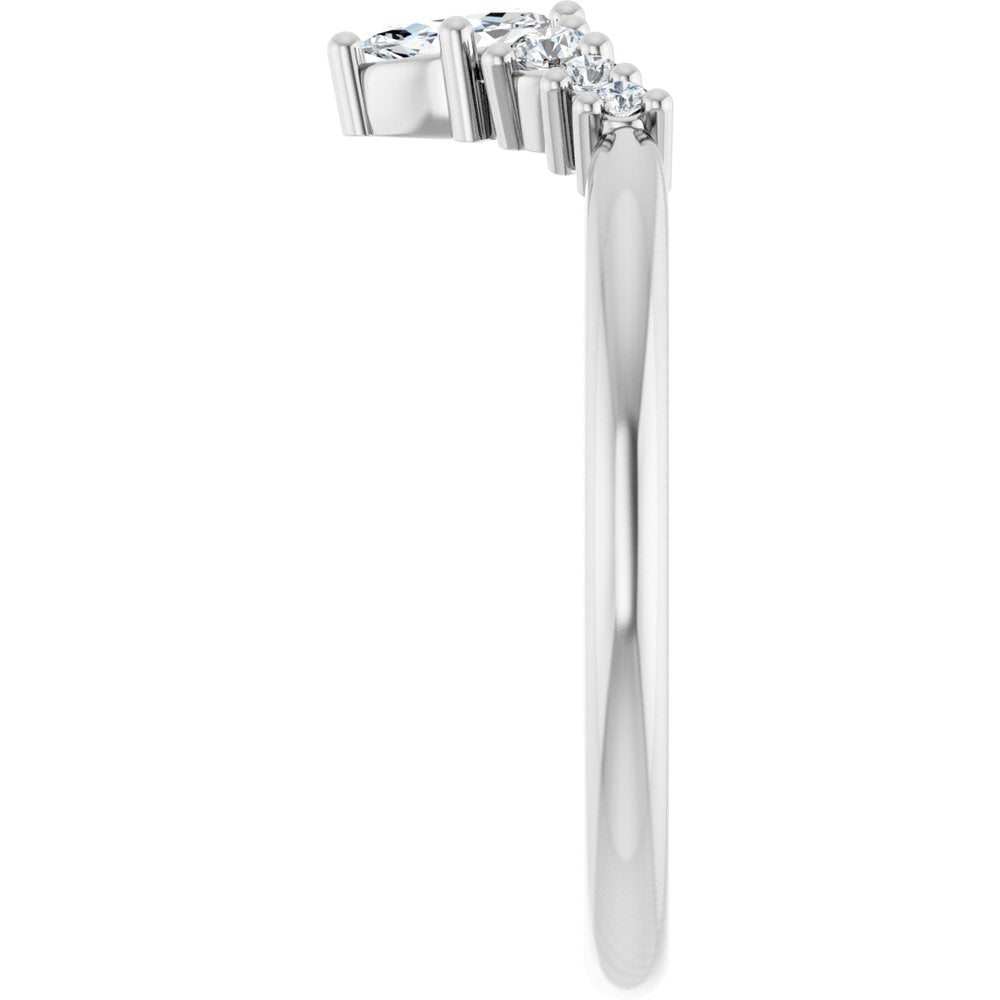 14K White Gold 1/4 CTW Natural Diamond Contour Band