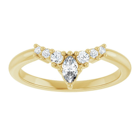 14K Yellow Gold 1/4 CTW Natural Diamond Contour Band