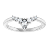 14K White Gold 1/4 CTW Natural Diamond Contour Band