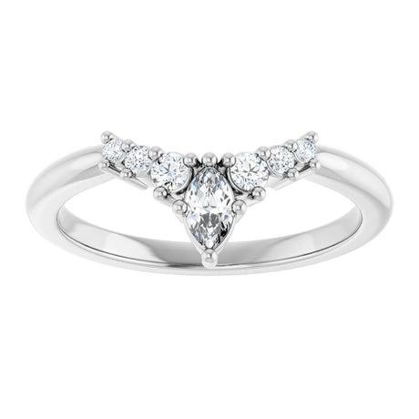 14K White Gold 1/4 CTW Natural Diamond Contour Band