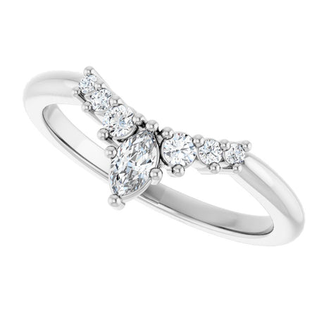 14K White Gold 1/4 CTW Natural Diamond Contour Band