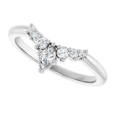 14K White Gold 1/4 CTW Natural Diamond Contour Band