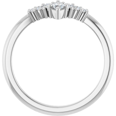 14K White Gold 1/4 CTW Natural Diamond Contour Band