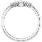 14K White Gold 1/4 CTW Natural Diamond Contour Band