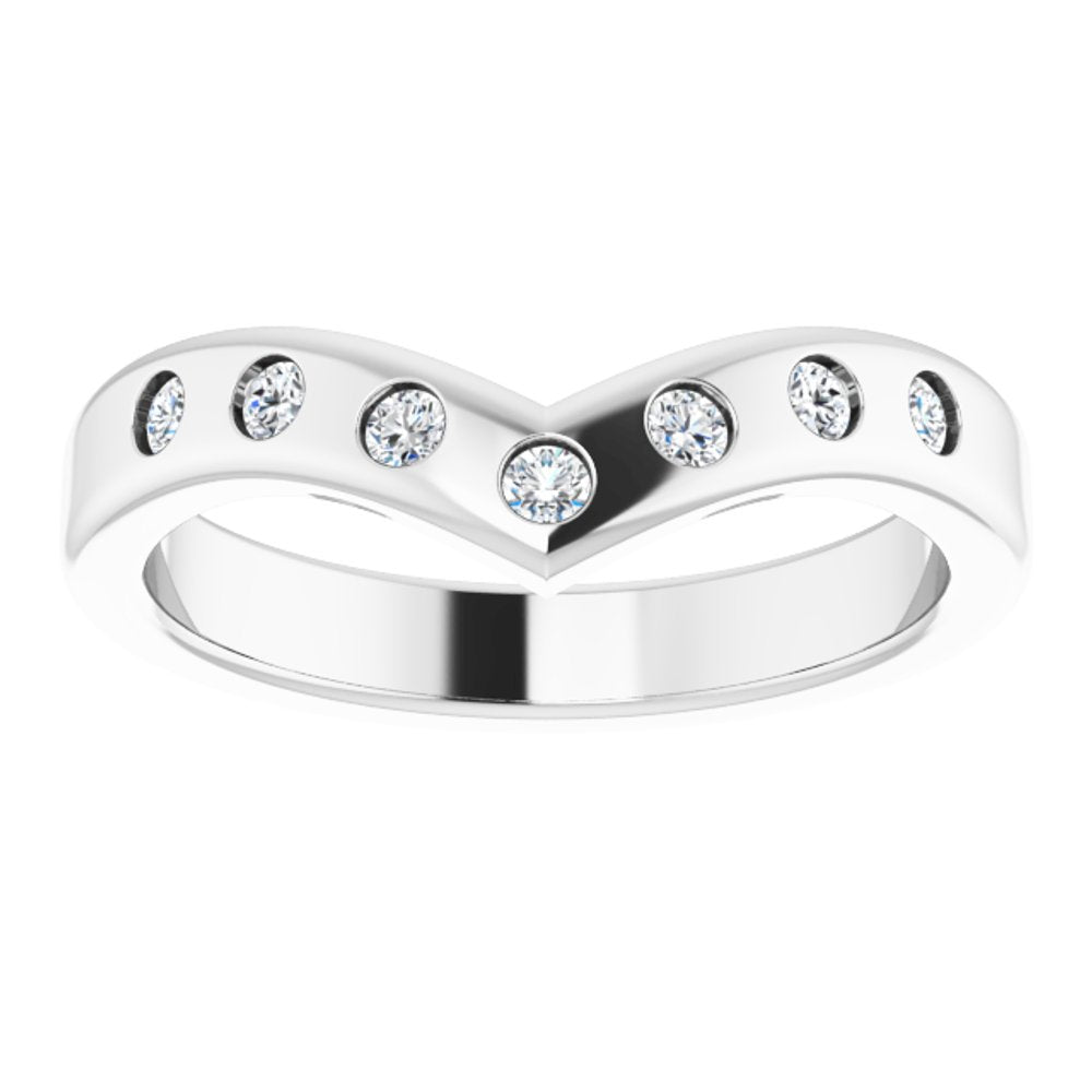 14K White 1/5 CTW Lab-Grown Diamond Contour Band