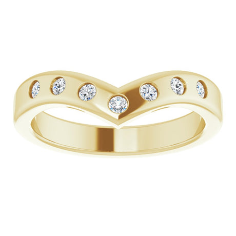 14K Yellow 1/5 CTW Natural Diamond Contour Band