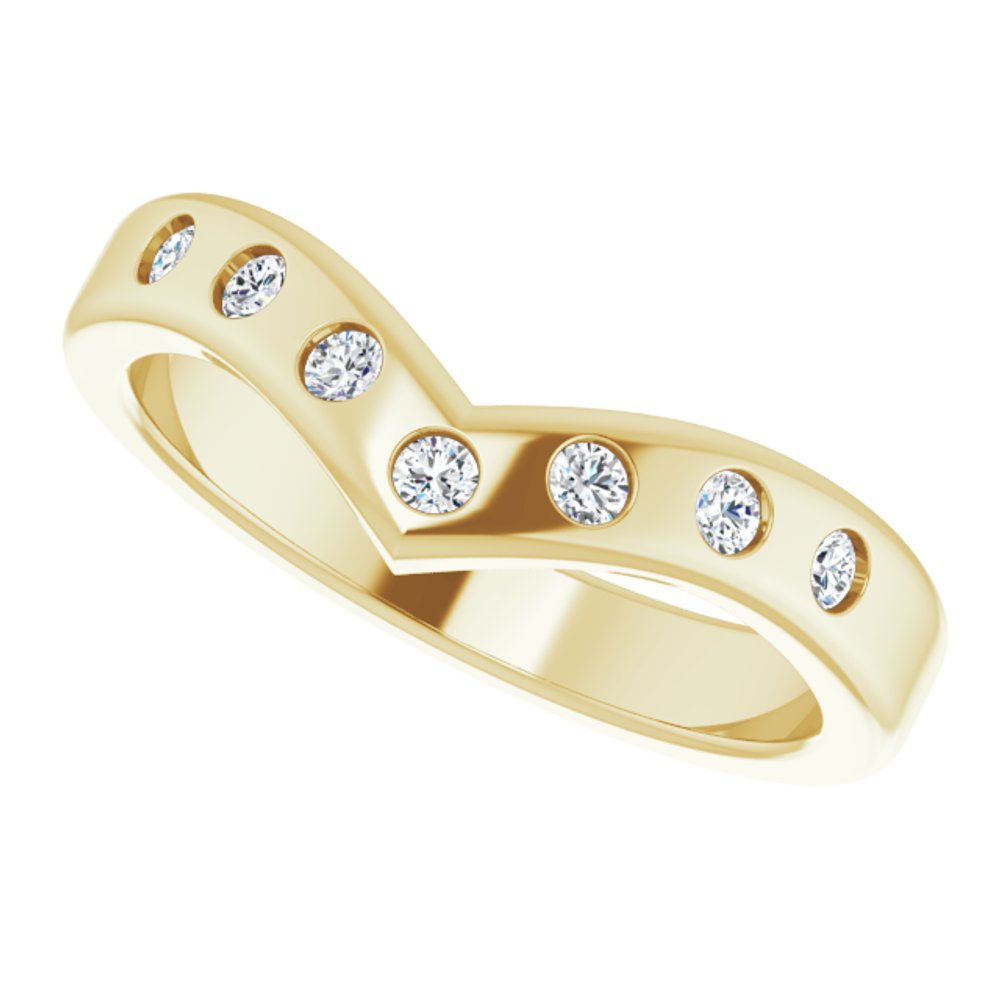 14K Yellow 1/5 CTW Lab-Grown Diamond Contour Band