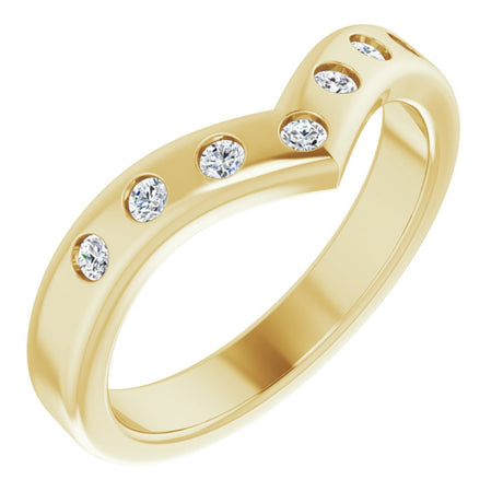 14K Yellow 1/5 CTW Natural Diamond Contour Band