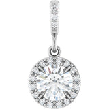 14K White Gold 1/2 CTW Lab-Grown Diamond Halo-Style Pendant