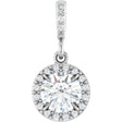 14K White 1/2 CTW Lab-Grown Diamond Halo-Style Pendant