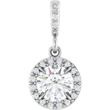 14K White 1/2 CTW Lab-Grown Diamond Halo-Style Pendant