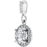 14K White Gold 1/2 CTW Lab-Grown Diamond Halo-Style Pendant