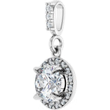 14K White 1/2 CTW Lab-Grown Diamond Halo-Style Pendant