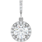 14K White Gold 5/8 CTW Lab-Grown Diamond Halo-Style Pendant