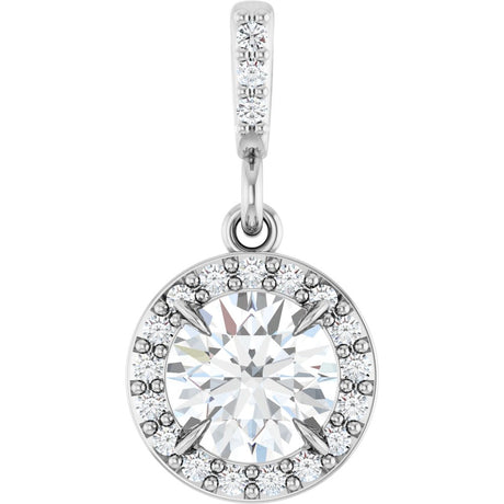 14K White Gold 5/8 CTW Lab-Grown Diamond Halo-Style Pendant