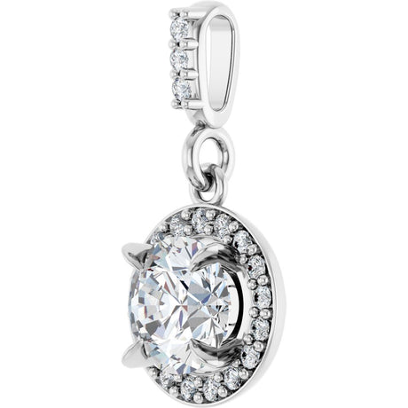 14K White Gold 5/8 CTW Lab-Grown Diamond Halo-Style Pendant