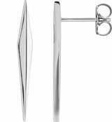 14K White Gold Geometric Earrings