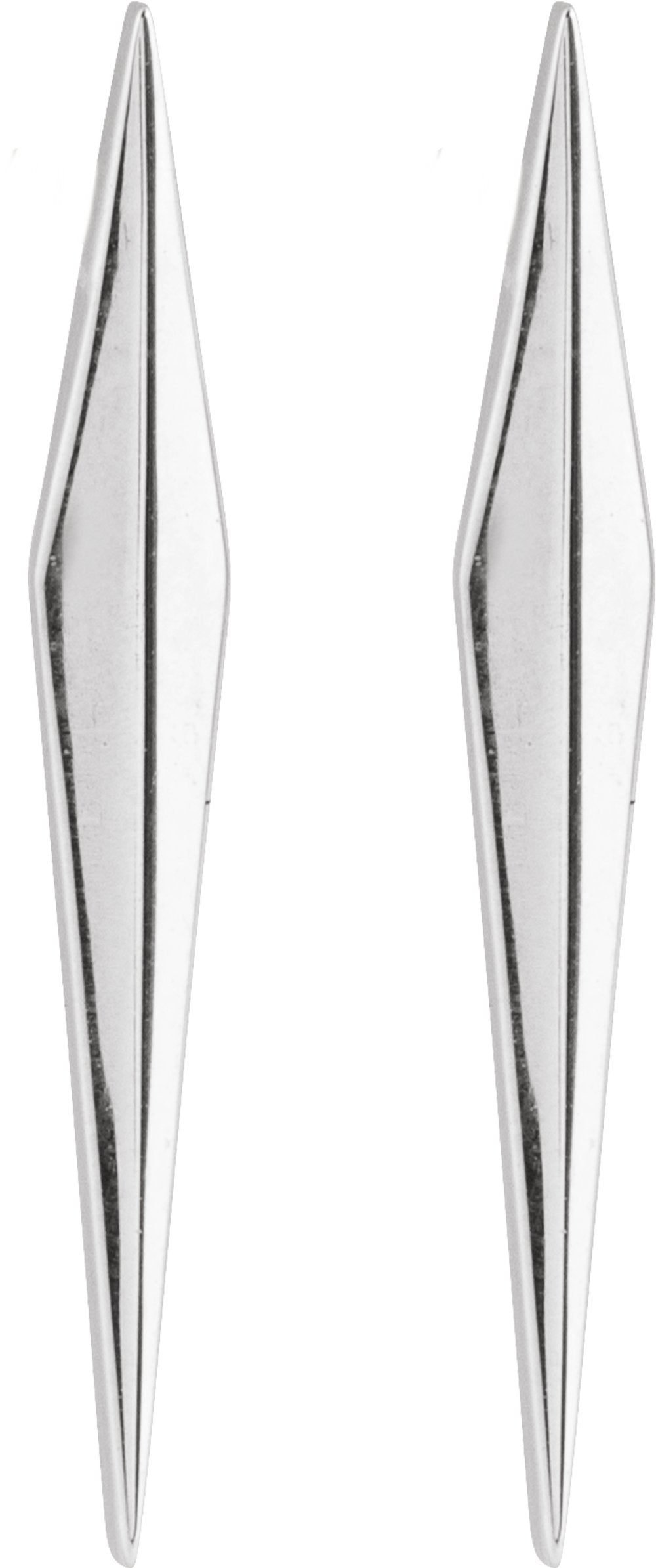 14K White Gold Geometric Earrings