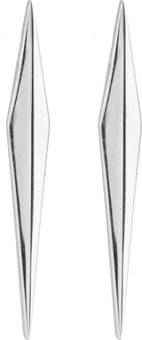 14K White Gold Geometric Earrings