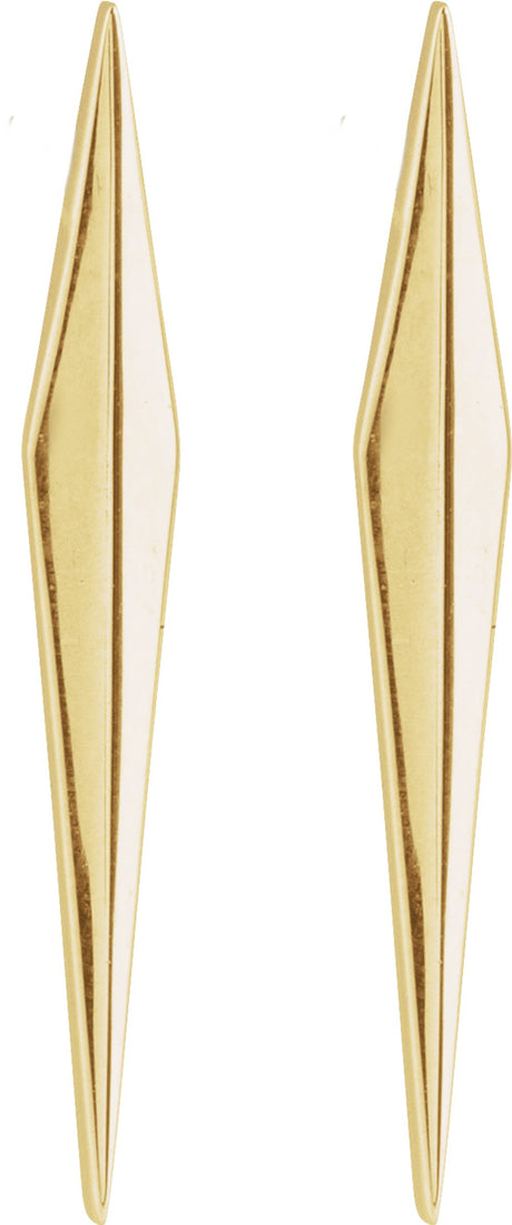 14K Yellow Gold Geometric Earrings