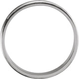 14K White Gold 6 mm Grooved Lightweight Comfort-Fit Flat Band Size 10