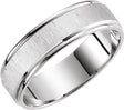 14K White Gold 6 mm Grooved Lightweight Comfort-Fit Flat Band Size 10