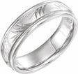 14K White Gold 6 mm Milgrain Grooved Comfort-Fit Band Size 8.5
