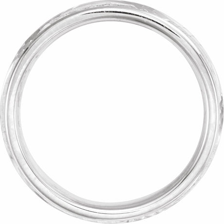 14K White Gold 6 mm Milgrain Grooved Comfort-Fit Band Size 8.5
