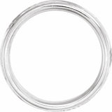 14K White Gold 6 mm Milgrain Grooved Comfort-Fit Band Size 8.5
