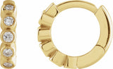 14K Yellow Gold 1/8 CTW Natural Diamond 10.25 mm Hinged Hoop Earrings
