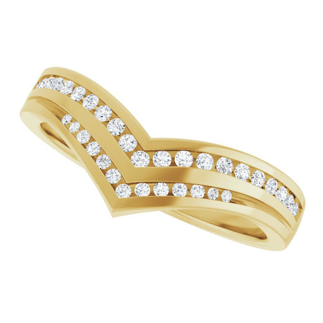 14K Yellow 1/6 CTW Natural Diamond Contour Band
