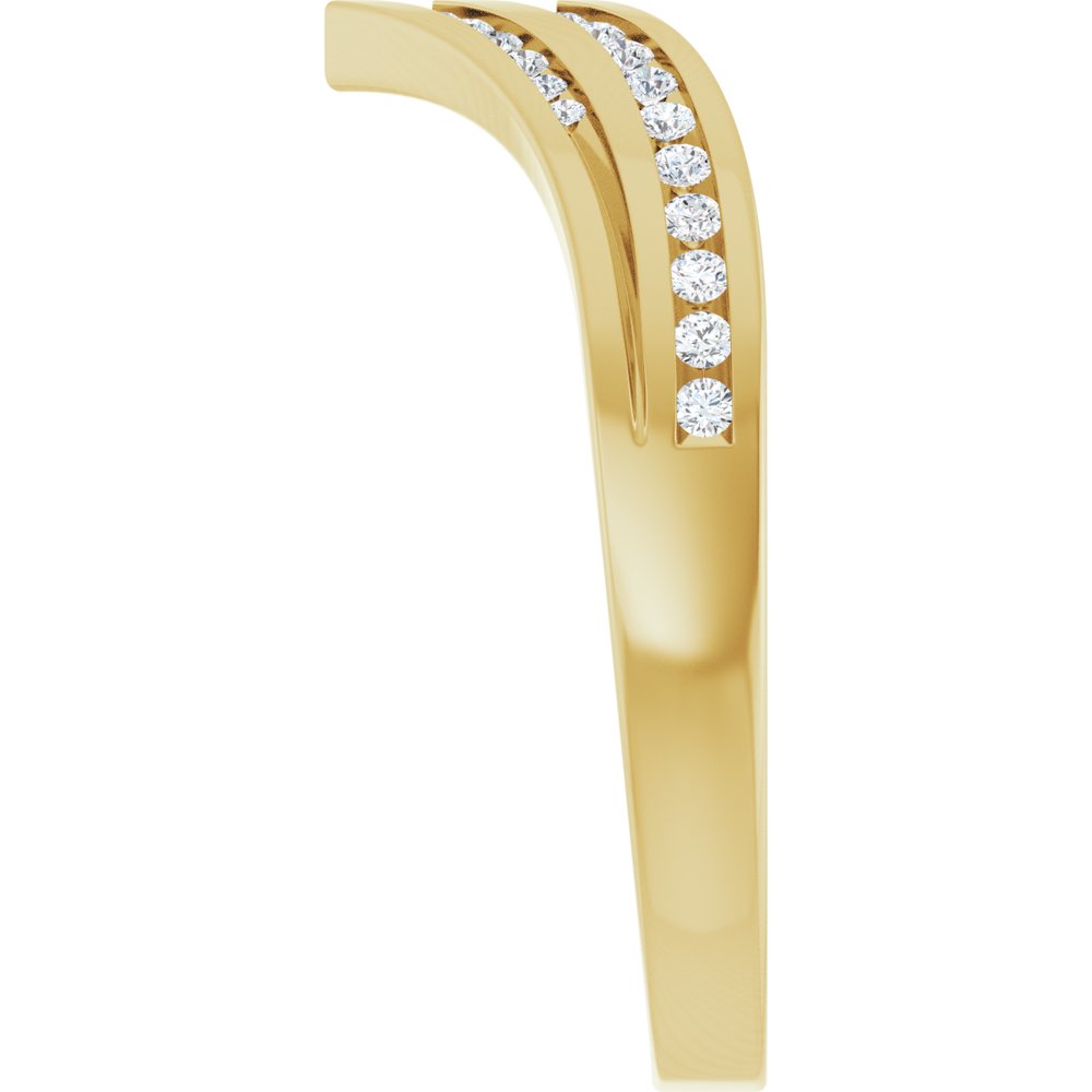 14K Yellow 1/6 CTW Natural Diamond Contour Band
