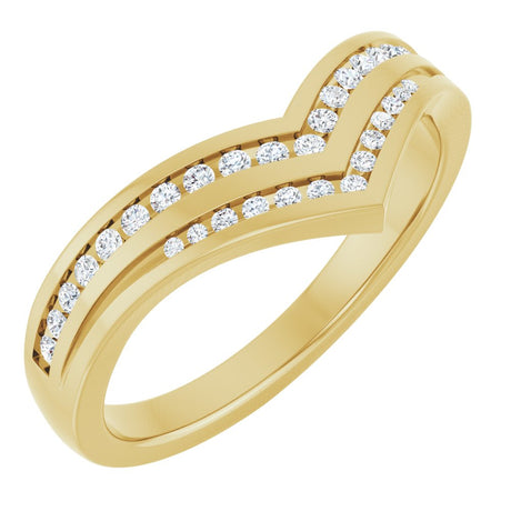 14K Yellow 1/6 CTW Natural Diamond Contour Band