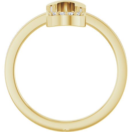 14K Yellow Gold 1/10 CTW Natural Diamond Paperclip-Style Ring 