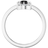 14K White 1/10 CTW Natural Diamond Paperclip-Style Ring