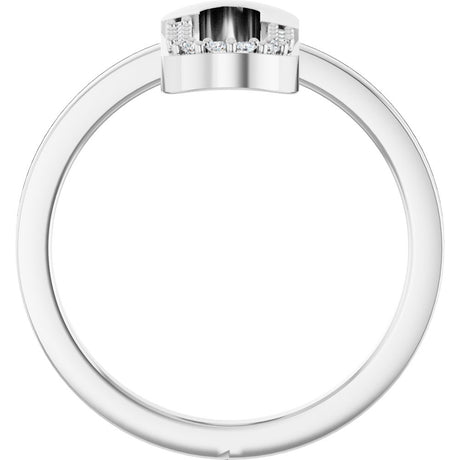 14K White 1/10 CTW Natural Diamond Paperclip-Style Ring