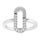 14K White 1/10 CTW Natural Diamond Paperclip-Style Ring