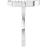 14K White 1/10 CTW Natural Diamond Paperclip-Style Ring