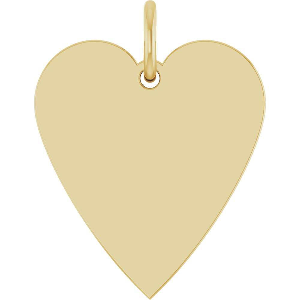 14K Yellow Engravable Heart Pendant