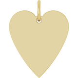 14K Yellow Engravable Heart Pendant