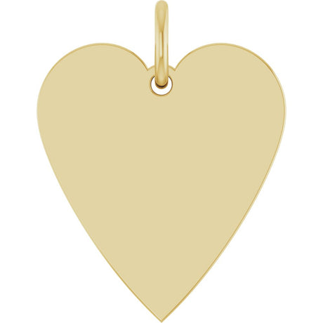 14K Yellow Engravable Heart Pendant