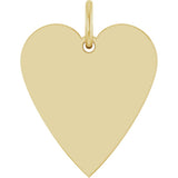 14K Yellow Gold Engravable Heart Pendant