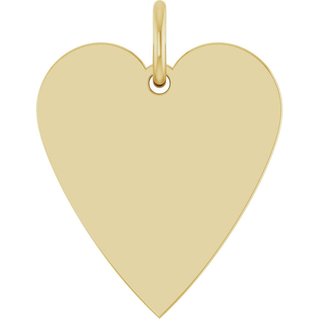 14K Yellow Gold Engravable Heart Pendant