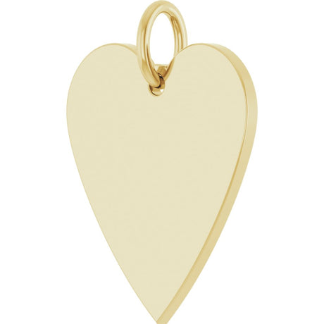 14K Yellow Gold Engravable Heart Pendant