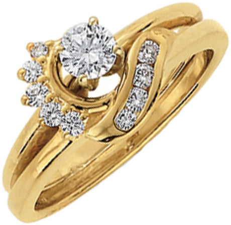 14K Yellow 1/6 CTW Natural Diamond Wrap-Style Ring Enhancer