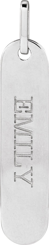 Sterling Silver Engravable Bar Pendant