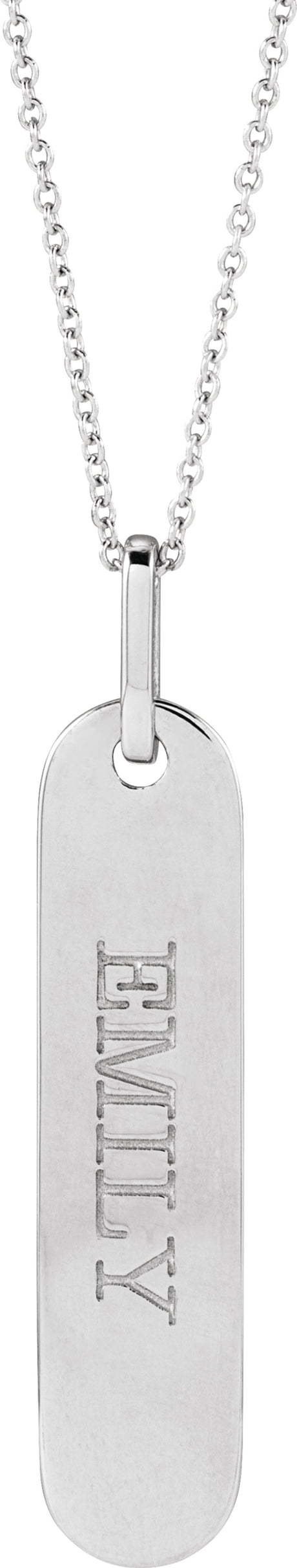 Sterling Silver Engravable Bar 16-18" Necklace