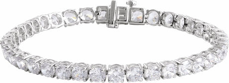 Sterling Silver 12 CTW Lab-Grown Diamond Line 7" Bracelet